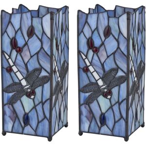 Firstchoicelighting Set Of 2 Tiffany Coloured Glass Dragonfly 27cm Table Lamp Bedside Lights Firstchoicelighting Set Of 2 Tiffany Coloured Glass Dragonfly 27cm Table Lamp Bedside Lights