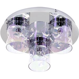 Litecraft Visconte Monet Ceiling Light Semi Flush With Petroleum Tint Glass Shade - Chrome Litecraft Visconte Monet Ceiling Light Semi Flush With Petroleum Tint Glass Shade - Chrome