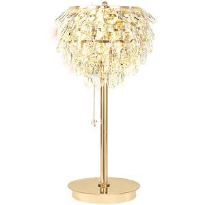 Litecraft Visconte Maine Table Lamp 2 Light With Crystal Effect Shade - Polished Gold Litecraft Visconte Maine Table Lamp 2 Light With Crystal Effect Shade - Polished Gold