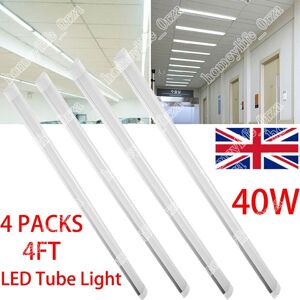 Kartols 4pcs Led Strip Lights 4ft Batten Tube Light Garage Workshop Office Panel Lamp Uk Kartols 4pcs Led Strip Lights 4ft Batten Tube Light Garage Workshop Office Panel Lamp Uk