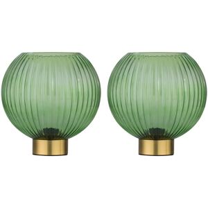 Firstchoicelighting Set Of 2 Modern Battery Operate Satin Brass Table Lamp Bedside Light Green Glass Firstchoicelighting Set Of 2 Modern Battery Operate Satin Brass Table Lamp Bedside Light Green Glass