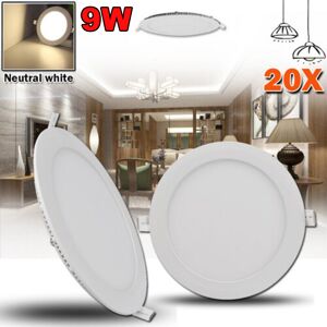 Kartols 20x 9w Led Recessed Ceiling Panel Down Lights Bulb Lamp Fixture Neutral White Kartols 20x 9w Led Recessed Ceiling Panel Down Lights Bulb Lamp Fixture Neutral White