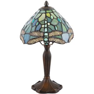 Happy Homewares Handmade Emerald Green Stained Glass 8 Inch Tiffany Lamp With Dragonfly Desig... Happy Homewares Handmade Emerald Green Stained Glass 8 Inch Tiffany Lamp With Dragonfly Desig...