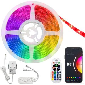 Long Life Lamp Company 5m Smart Wifi Rgb Led Strip Plug And Play Kit Dimmable With Ir Remote, App Cont Long Life Lamp Company 5m Smart Wifi Rgb Led Strip Plug And Play Kit Dimmable With Ir Remote, App Cont
