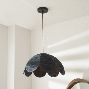 Pacific Black Scallop Woven Pendant Light Boho Rattan Flower Petals Ceiling Hanging Lamp Pacific Black Scallop Woven Pendant Light Boho Rattan Flower Petals Ceiling Hanging Lamp