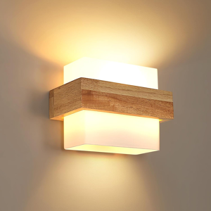 Does Not Apply Wooden Wall Lights Indoor, Modern E27 Wall Lamp, Vintage Wood & Glass Wall Sconc Does Not Apply Wooden Wall Lights Indoor, Modern E27 Wall Lamp, Vintage Wood & Glass Wall Sconc