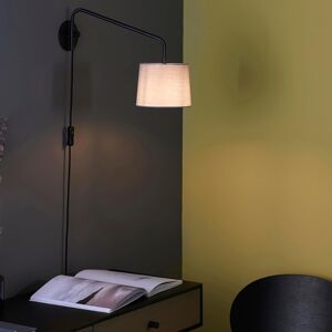 Adjustable Swing Arm Wall Lights, Bedside Lamp With A Light Grey Cotton Mix Shad Adjustable Swing Arm Wall Lights, Bedside Lamp With A Light Grey Cotton Mix Shad