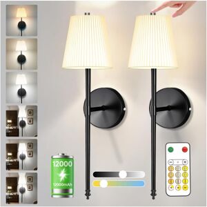 Zhenming 12000mah Battery Operated Wall Light Set Of 2, Rechargeable Wall Sconce 3 Light Zhenming 12000mah Battery Operated Wall Light Set Of 2, Rechargeable Wall Sconce 3 Light