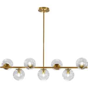 Does Not Apply Lighting 7-Light Clear Glass Globe Sputnik Chandelier Lighting Mid Century Moder Does Not Apply Lighting 7-Light Clear Glass Globe Sputnik Chandelier Lighting Mid Century Moder
