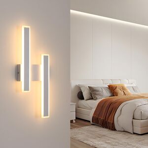 Indoor Wall Lights Led, 32w 3600lm Wall Lamp Modern, Warm White 3000k, White Lon Indoor Wall Lights Led, 32w 3600lm Wall Lamp Modern, Warm White 3000k, White Lon