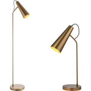 Loops Standing Floor & Table Lamp Set -Industrial Warm Antique Brass Task Light Loops Standing Floor & Table Lamp Set -Industrial Warm Antique Brass Task Light