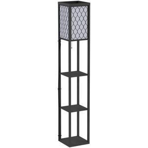 Homcom Modern Floor Lamp Light W/ 4-Tier Storage Shelves Fabric - Black/white Homcom Modern Floor Lamp Light W/ 4-Tier Storage Shelves Fabric - Black/white