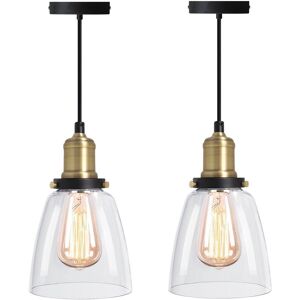 Long Life Lamp Company 2 X Modern Vintage Industrial Retro Glass Ceiling Lamp Shade Pendant Light Pa032 Long Life Lamp Company 2 X Modern Vintage Industrial Retro Glass Ceiling Lamp Shade Pendant Light Pa032