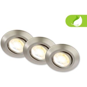 Briloner 3x Led Recessed Lights Downlights 4.9w Dimmable Cct Spotlights 90mm Nickel Metal Briloner 3x Led Recessed Lights Downlights 4.9w Dimmable Cct Spotlights 90mm Nickel Metal