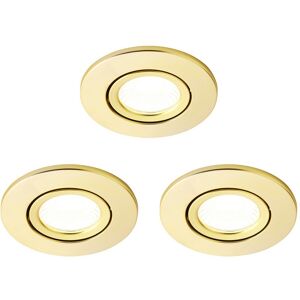 Litecraft Recessed Downlight Fire Tiltable Spotlight In Brass - 3 Pack Clearance Litecraft Recessed Downlight Fire Tiltable Spotlight In Brass - 3 Pack Clearance