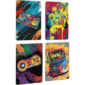 4pcs Neon Gaming Room Metal Sign, 11.81×7.87'' Colorful Gamer Room Decor, Durabl 4pcs Neon Gaming Room Metal Sign, 11.81×7.87'' Colorful Gamer Room Decor, Durabl
