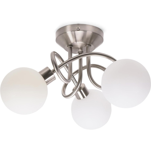 Does Not Apply Silver Chrome 3 Way Flush Ceiling Light Fitting With White Frosted Glass Lamps Does Not Apply Silver Chrome 3 Way Flush Ceiling Light Fitting With White Frosted Glass Lamps
