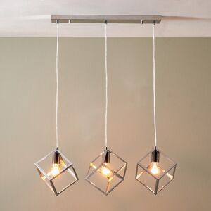 Pacific Modern 3 Way Hanging Cube Pendant Light Chrome Ceiling Bar Industrial Lighting Pacific Modern 3 Way Hanging Cube Pendant Light Chrome Ceiling Bar Industrial Lighting