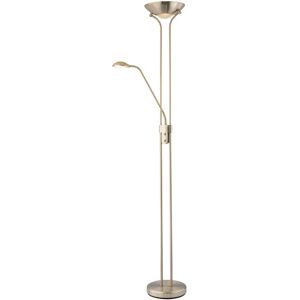 Happy Homewares Led Mother And Child Floor Lamp In Satin Nickel With Rotary Dimmer Switches B... Happy Homewares Led Mother And Child Floor Lamp In Satin Nickel With Rotary Dimmer Switches B...