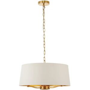 Endon Collection Harvey 3-Light Ceiling Pendant - Vintage White, Satin Gold Endon Collection Harvey 3-Light Ceiling Pendant - Vintage White, Satin Gold