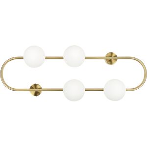Beliani Wall Lamp Gold YANGO - Modern Design, 4 Globes, 70cm Beliani Wall Lamp Gold YANGO - Modern Design, 4 Globes, 70cm