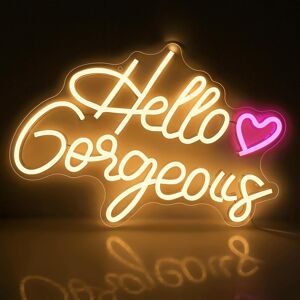 Hello Gorgeous Neon Signs, Arrinew Gaming Led Sign Wall Decor,Colorful Neon Lig Hello Gorgeous Neon Signs, Arrinew Gaming Led Sign Wall Decor,Colorful Neon Lig