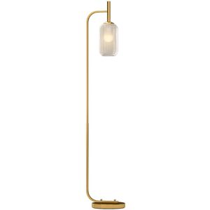 Homcom Modern Floor Lamp With Glass Lampshade, Foot Switch For Living Room Homcom Modern Floor Lamp With Glass Lampshade, Foot Switch For Living Room