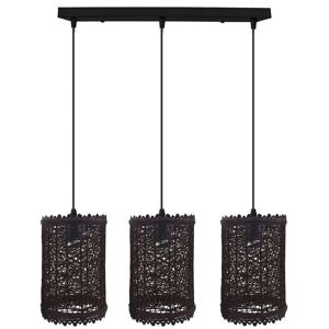 Ledsone 3 Head Rectangle Base Natural Wicker Rattan Ceiling Pendant Light Shade Ledsone 3 Head Rectangle Base Natural Wicker Rattan Ceiling Pendant Light Shade