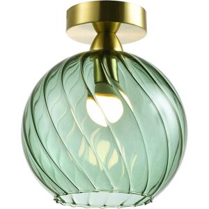 Happy Homewares Designer Chic Ceiling Light With Brushed Gold Base And Emerald Green Glass Sh... Happy Homewares Designer Chic Ceiling Light With Brushed Gold Base And Emerald Green Glass Sh...