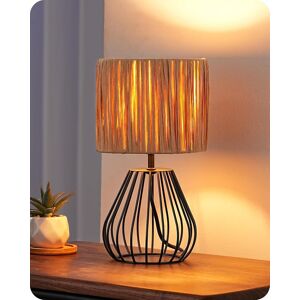 Edishine Small Rattan Table Lamp, Industrial Bedside Lamp, Handwoven Lampshade, Edishine Small Rattan Table Lamp, Industrial Bedside Lamp, Handwoven Lampshade,