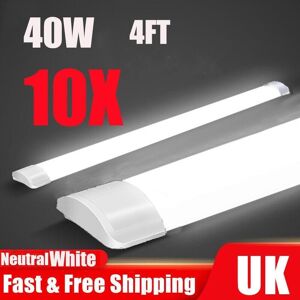 Kartols 10x 4ft Led Strip Lights Batten Tube Light Office Shop Garage Ceiling Wall Lamp Kartols 10x 4ft Led Strip Lights Batten Tube Light Office Shop Garage Ceiling Wall Lamp