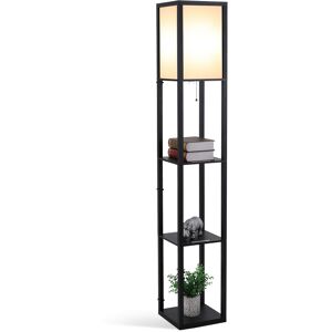 Homcom Floor Lamp Reading Lamp With 3-Tier Storage Shelf For Home Office, Black Homcom Floor Lamp Reading Lamp With 3-Tier Storage Shelf For Home Office, Black