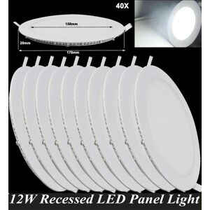 Kartols 40x 12w Round Led Recessed Panel Down Light Bulb Ceiling Fixture Cool White Kartols 40x 12w Round Led Recessed Panel Down Light Bulb Ceiling Fixture Cool White