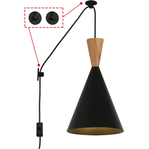 Does Not Apply Black Wood Adjustable Height Pendant Light - Modern Industrial Plug In Cord Ceil Does Not Apply Black Wood Adjustable Height Pendant Light - Modern Industrial Plug In Cord Ceil