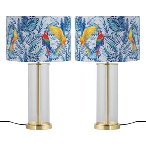 Firstchoicelighting Set Of 2 Modern Satin Brass Bedside Lamps Table Lights Parrot Velvet Shades Firstchoicelighting Set Of 2 Modern Satin Brass Bedside Lamps Table Lights Parrot Velvet Shades