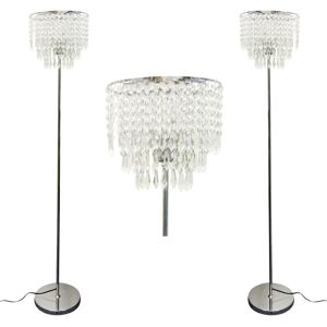 Firstchoicelighting Set Of 2 Chrome Floor Lights Standard Lamps With Acrylic Crystal Jewelled Shades Firstchoicelighting Set Of 2 Chrome Floor Lights Standard Lamps With Acrylic Crystal Jewelled Shades
