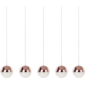 Litecraft Visconte Corona Ceiling Pendant Bar Sparkle Ball Integrated Led 5 Light - Copper Litecraft Visconte Corona Ceiling Pendant Bar Sparkle Ball Integrated Led 5 Light - Copper