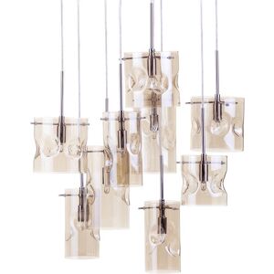 Litecraft Visconte Monet Ceiling Pendant Champagne Tint Shaded 9 Light - Polished Chrome Litecraft Visconte Monet Ceiling Pendant Champagne Tint Shaded 9 Light - Polished Chrome