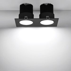 Luminturs Dual-Head 30w Led Cob Ceiling Light Fixture Acrylic Lamp Gimble Grille Lighting Luminturs Dual-Head 30w Led Cob Ceiling Light Fixture Acrylic Lamp Gimble Grille Lighting