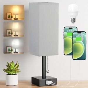 Aooshine Bedside Lamp, Table Lamp For Bedroom, Lamp With Usb C+a Charging Ports Aooshine Bedside Lamp, Table Lamp For Bedroom, Lamp With Usb C+a Charging Ports