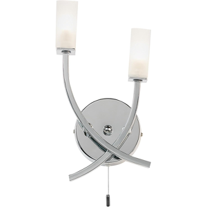 Does Not Apply Cuba Modern Silver Chrome Twin Branch Arm Wall Light With Frosted Light Diffusin Does Not Apply Cuba Modern Silver Chrome Twin Branch Arm Wall Light With Frosted Light Diffusin