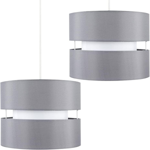 Does Not Apply Modern 2 Tier Ceiling Light Shades In A Grey Finish Pendant Lights, Home Déc Does Not Apply Modern 2 Tier Ceiling Light Shades In A Grey Finish Pendant Lights, Home Déc
