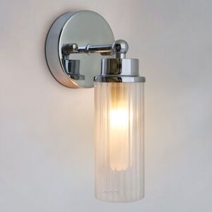 Long Life Lamp Company Ribbed Glass Single Bathroom Wall Light Polished Chrome Slim Side Ip44 H3136 Long Life Lamp Company Ribbed Glass Single Bathroom Wall Light Polished Chrome Slim Side Ip44 H3136