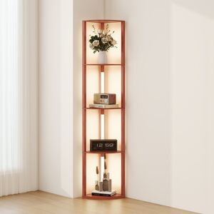 Homcom Corner Floor Lamp With Dimmable Warm White Led Light, Brown Homcom Corner Floor Lamp With Dimmable Warm White Led Light, Brown