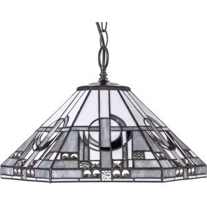 Litecraft Tiffany By Tiff Ceiling Pendant Art Deco Styled Glass Shaded 3 Light - Brass Litecraft Tiffany By Tiff Ceiling Pendant Art Deco Styled Glass Shaded 3 Light - Brass