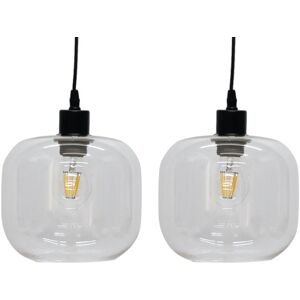 Firstchoicelighting Set Of 2 Modern Clear Glass Easy Fit Pendant Shades Ceiling Lightshades Firstchoicelighting Set Of 2 Modern Clear Glass Easy Fit Pendant Shades Ceiling Lightshades