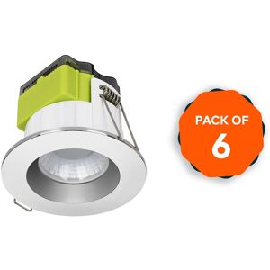 Luceco Led Recessed Downlight Cool Warm White 660lm Fire Rated Chrome 6w Pack Of 6 Luceco Led Recessed Downlight Cool Warm White 660lm Fire Rated Chrome 6w Pack Of 6