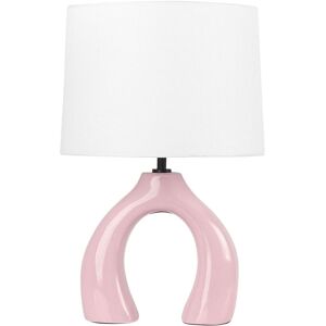 Beliani Pink Ceramic Abbie Table Lamp - Table Lamp Beliani Pink Ceramic Abbie Table Lamp - Table Lamp