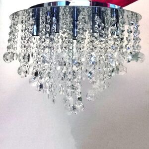 Litecraft Ceiling Light Crystal Effect Flush Mounted - Polished Chrome Clearance Litecraft Ceiling Light Crystal Effect Flush Mounted - Polished Chrome Clearance
