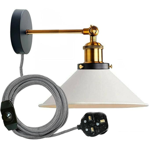 Does Not Apply Retro Industrial Wall Light Plug In Wall Lamp Metal Cone Shape Shade Indoor Ligh Does Not Apply Retro Industrial Wall Light Plug In Wall Lamp Metal Cone Shape Shade Indoor Ligh